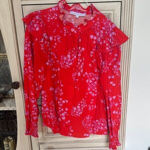 Sugarlips Red and Pink Floral Blouse